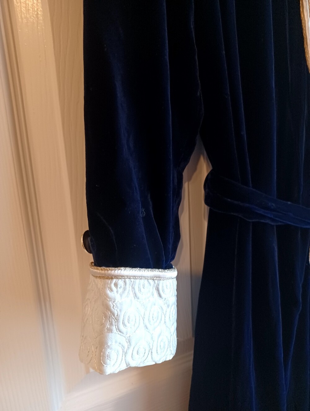 Velvet Navy Blue Robe - Picture 6 of 6
